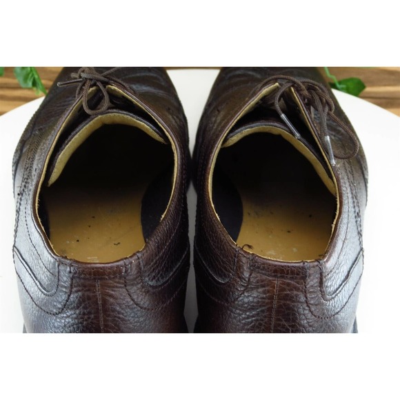 Cole Haan Grandos‎ Shoes Sz 9.5 M Brown Wingtip Oxfords Leather Men - Picture 6 of 8